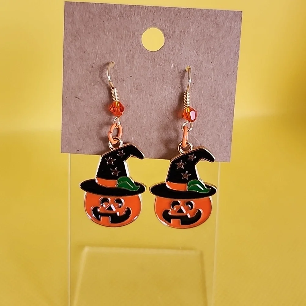 Jack-o-lantern earrings - Picture 1 of 1